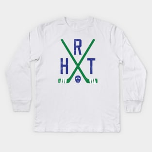 HRT Retro Sticks - White Kids Long Sleeve T-Shirt